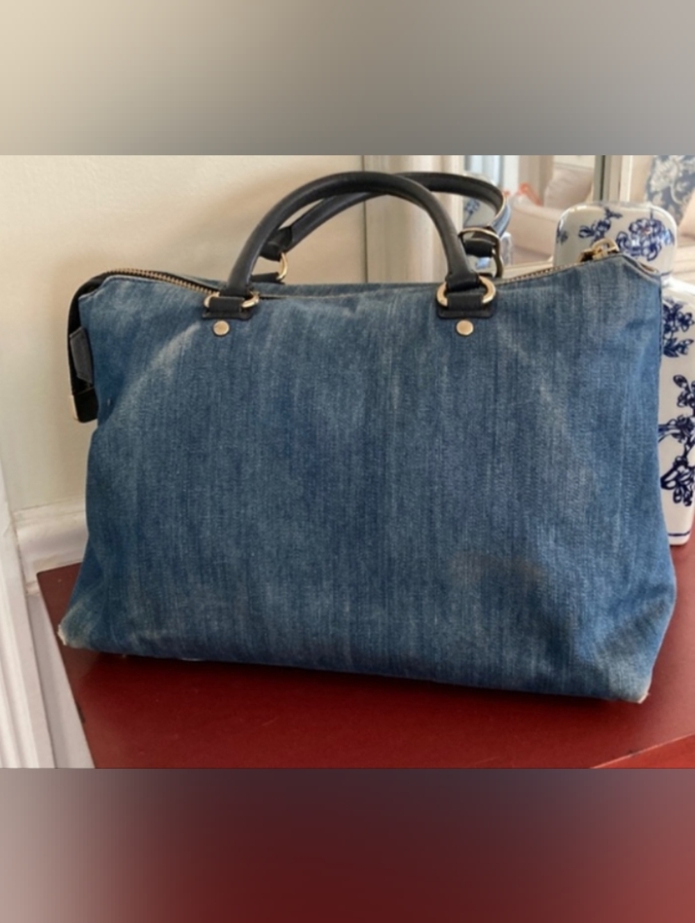 Coach Emma Blue Denim Satchel - Picture 6 of 10